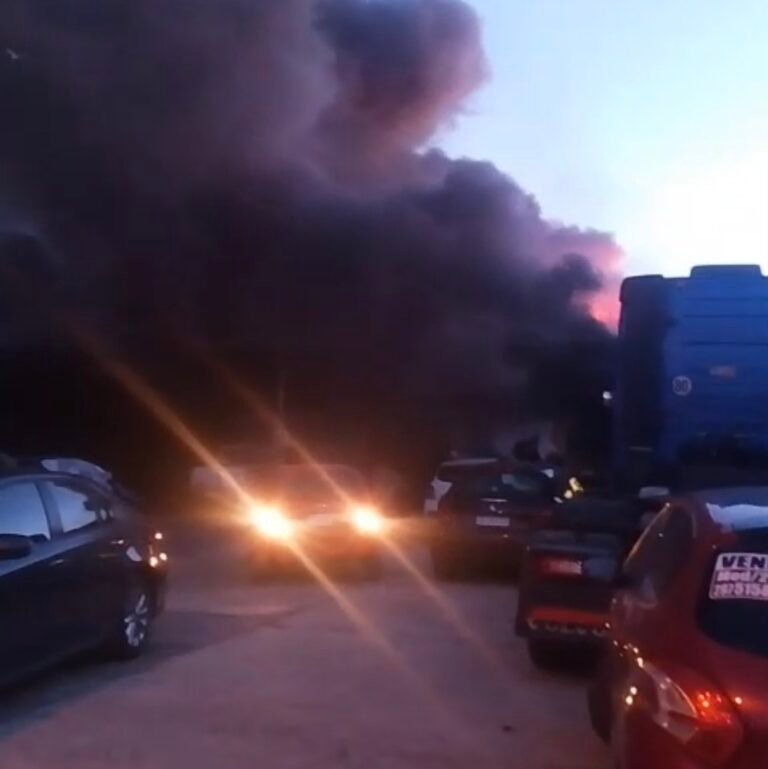Tres dotaciones de bomberos sofocaron el fuego en un taller de pintura