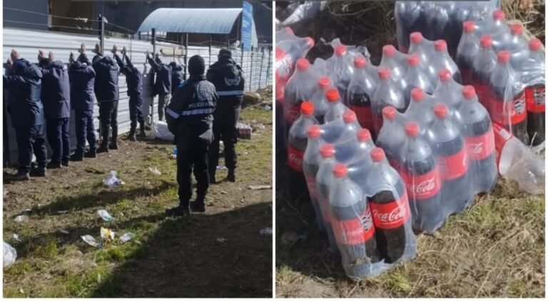 Siete hombres fueron sorprendidos saqueando un camión de gaseosas