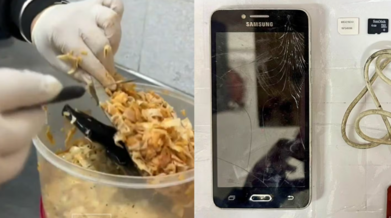 Insólito hallazgo en una cárcel: intentaron ingresar un celular dentro de una vianda con fideos