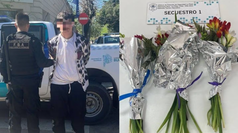 Un adolescente robó flores para regalárselas a su novia y terminó preso