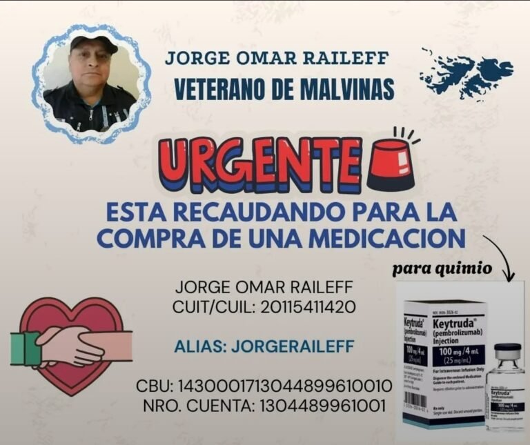 Veterano de Malvinas necesita juntar 16 millones para el tratamiento contra el cáncer de piel
