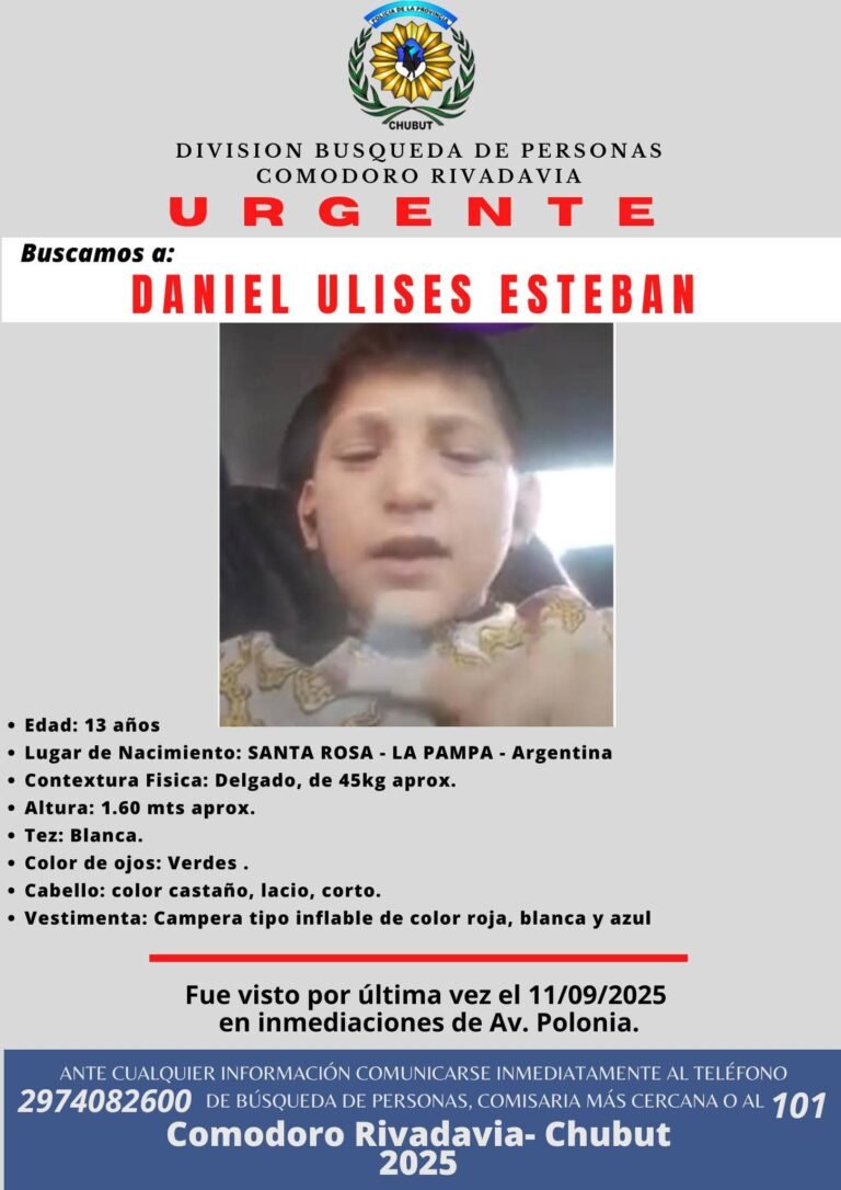 Buscan a un nene de 13 años tras dos días sin saber su paradero