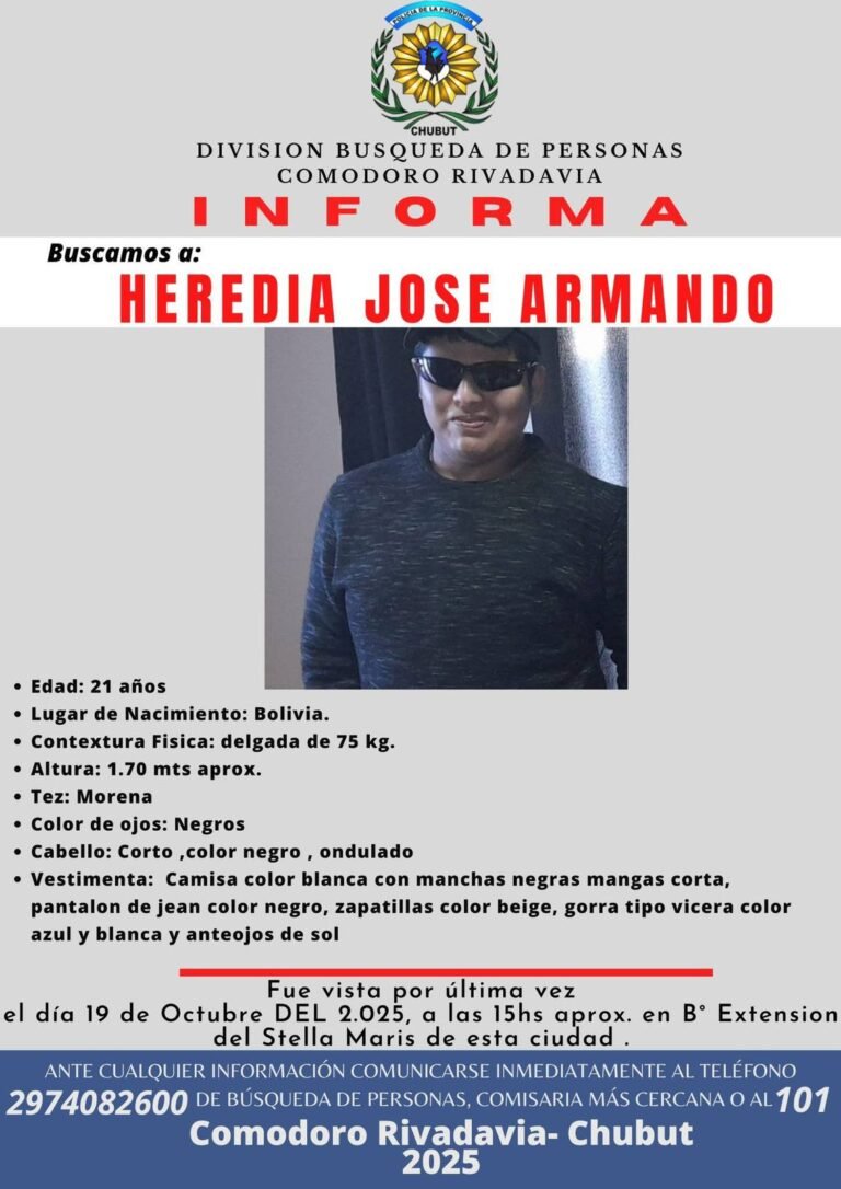 Buscan con urgencia a José Heredia, un joven de 21 años con retraso madurativo