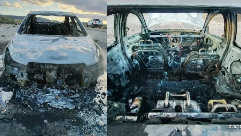 Viajaba por la ruta, su auto se prendió fuego y perdió todo