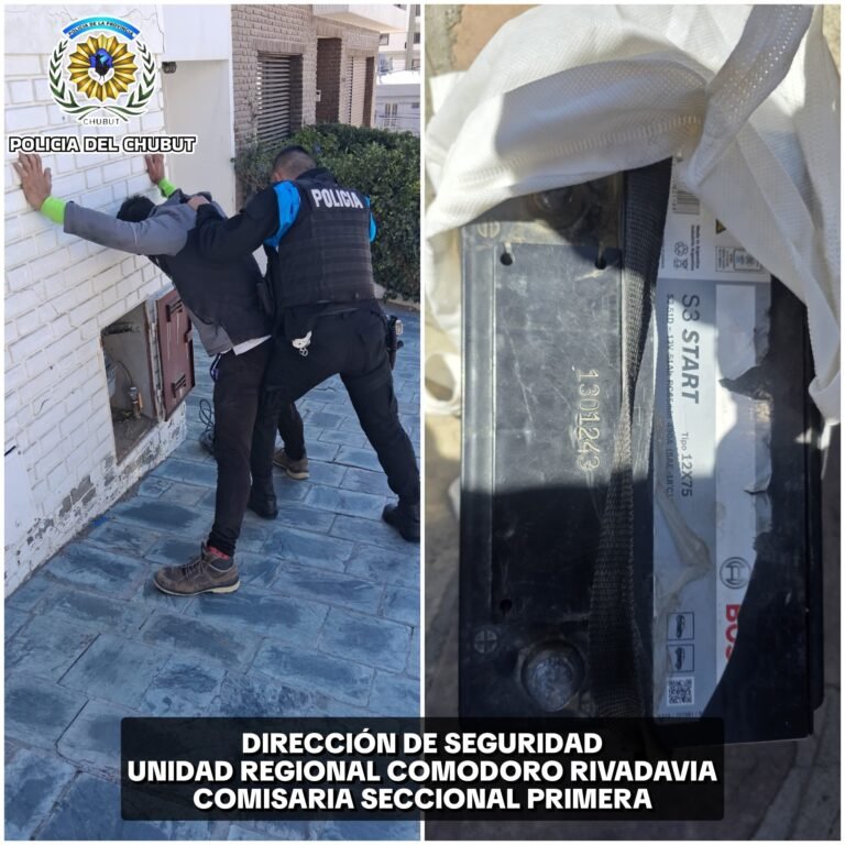 Un hombre fue detenido tras robar la batería de un vehículo en Avenida Rivadavia