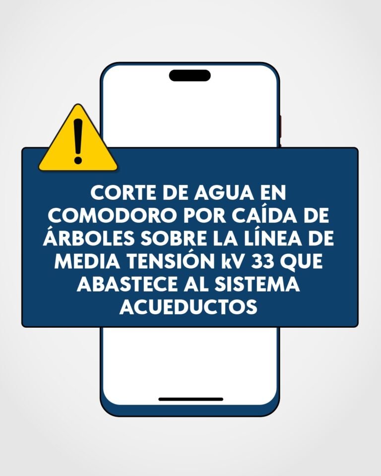 Corte de agua por caída de árboles sobre linea de media tensión