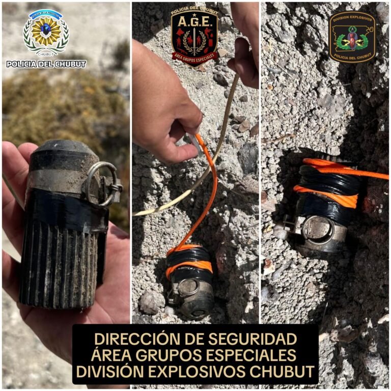 Hallaron y destruyeron una granada de mano en Caleta Córdova