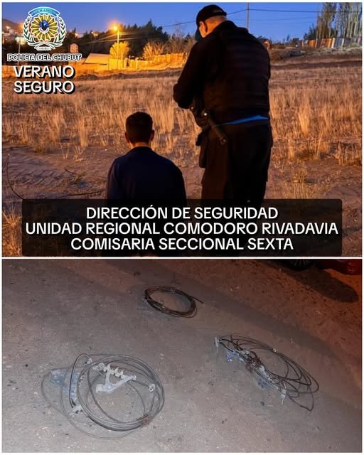 Sustraía cables del tendido eléctrico y fue capturado en pleno delito