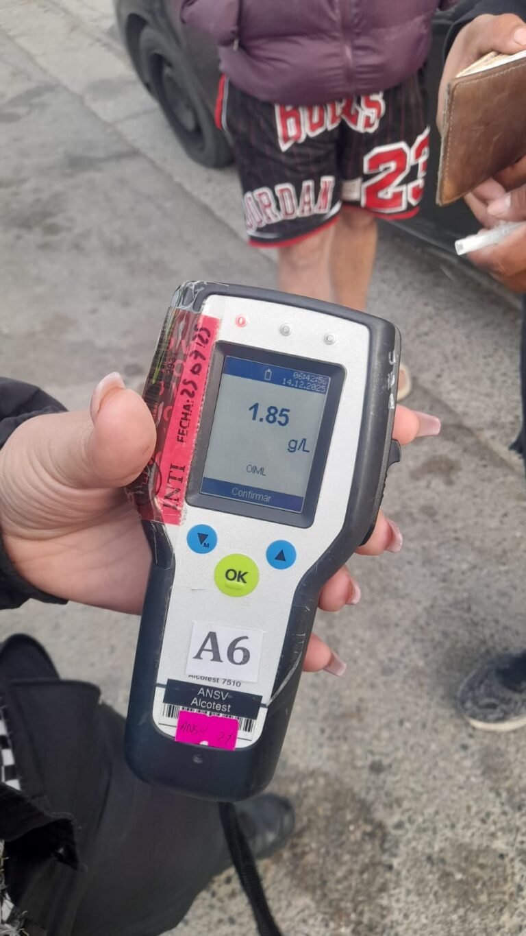 Choque en Avenida Polonia: el conductor dio positivo con 1.85 G/L de alcohol en sangre