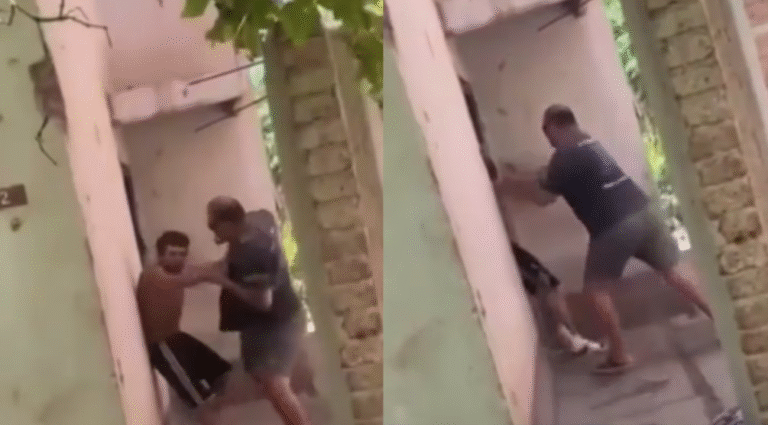 Un taxista reconoció al ladrón que le había robado, fue a la casa y lo golpeó