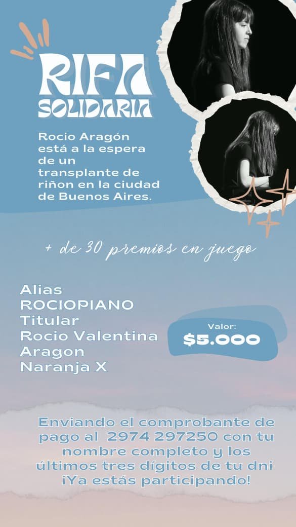 “Desde los 13 años me atacó directamente a los riñones”: Rocío aguarda un trasplante y organizan una rifa