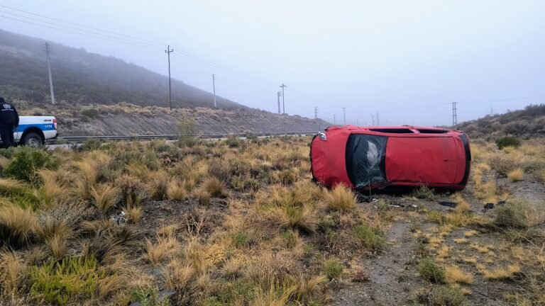 Hallan volcado en la Ruta 39 un auto que había sido robado horas antes en Diadema