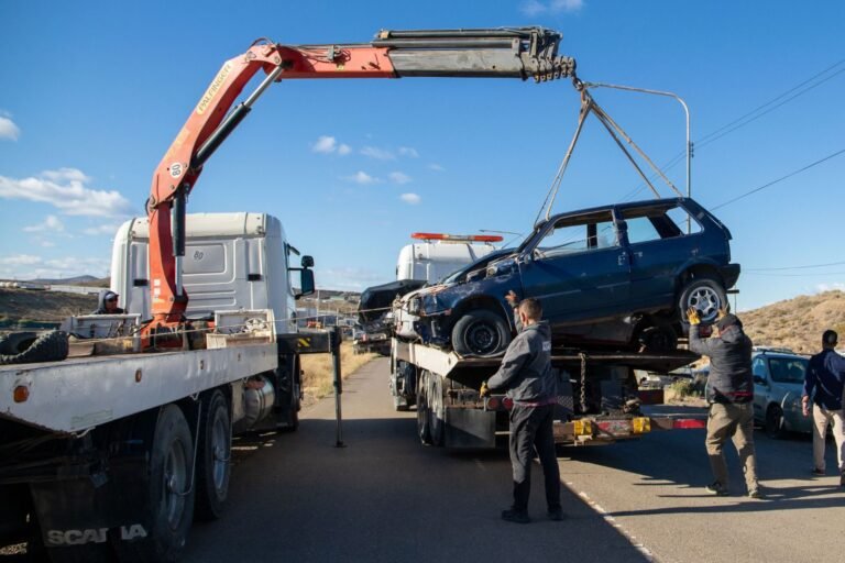 Operativo en Ruta 3 y 26: trasladan autos secuestrados al corralón municipal