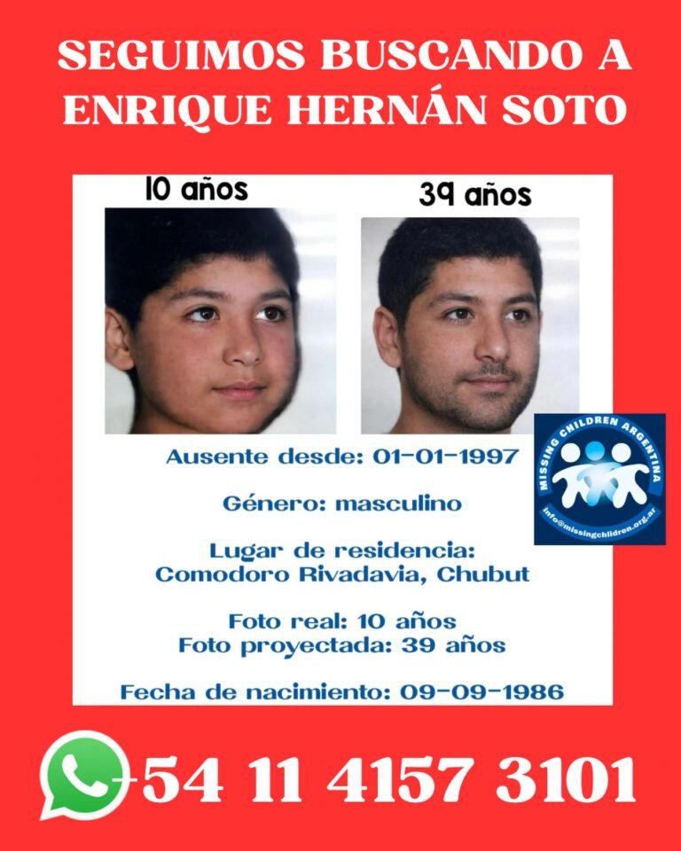 Así se vería hoy Hernán Soto, el niño que desapareció en un camping en 1997