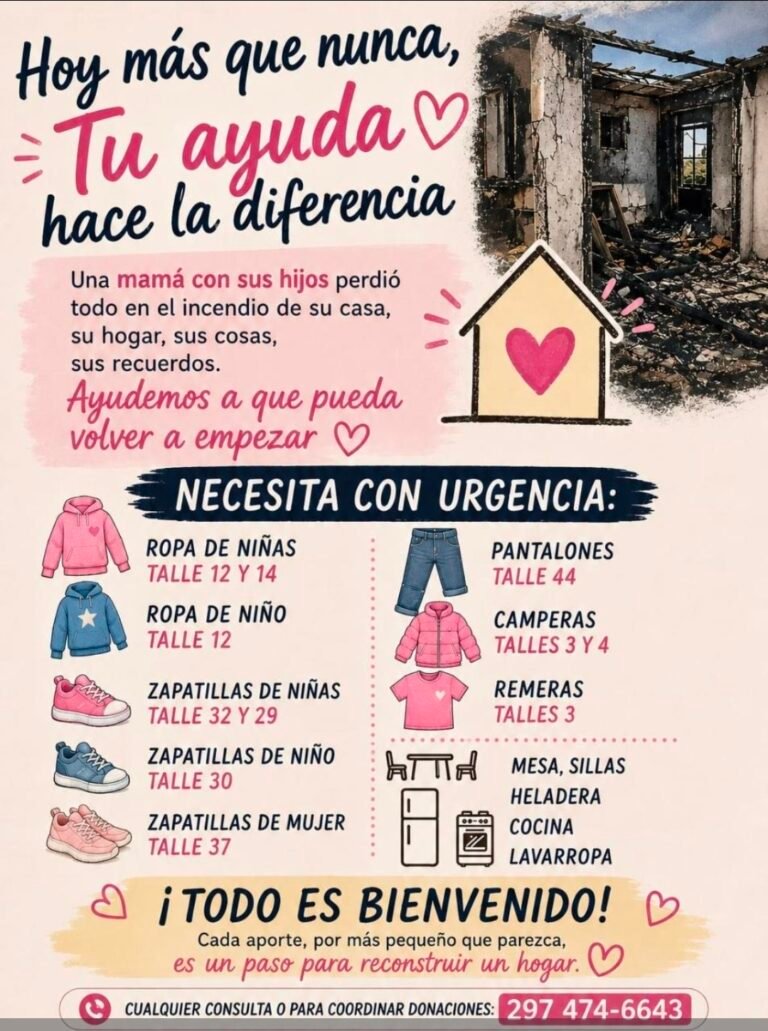 Una familia perdió todo en un incendio y necesita ayuda para empezar de cero
