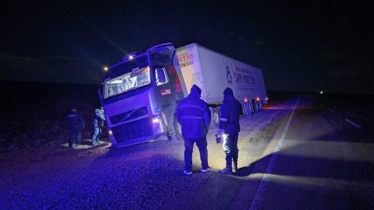 Un camión despistó en la Ruta 3 al esquivar un obstáculo sobre la calzada