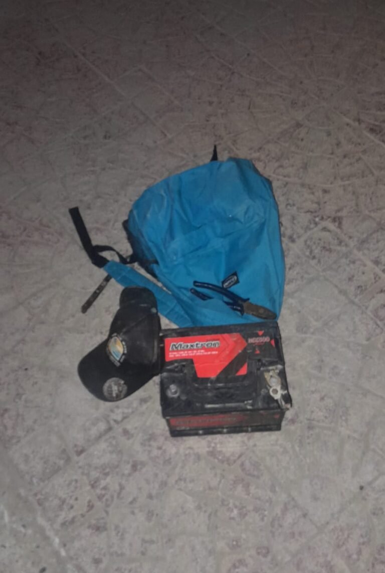Los sorprendieron caminando con una batería de auto robada y quedaron detenidos