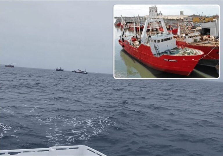 Desesperada búsqueda de un marinero que cayó al mar desde un pesquero frente a Madryn