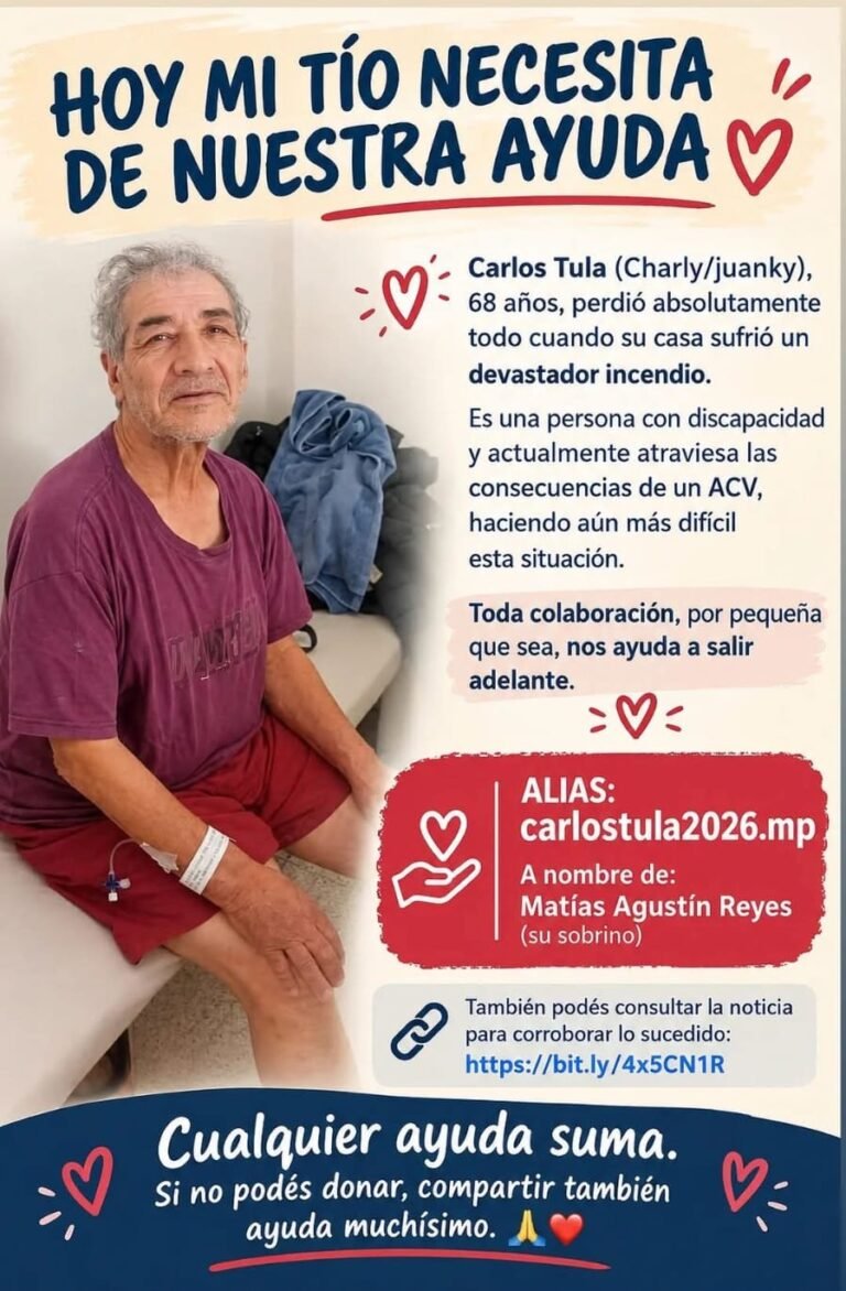 “Perdió todo”: padece las secuelas de un ACV y necesita ayuda tras incendiarse su vivienda
