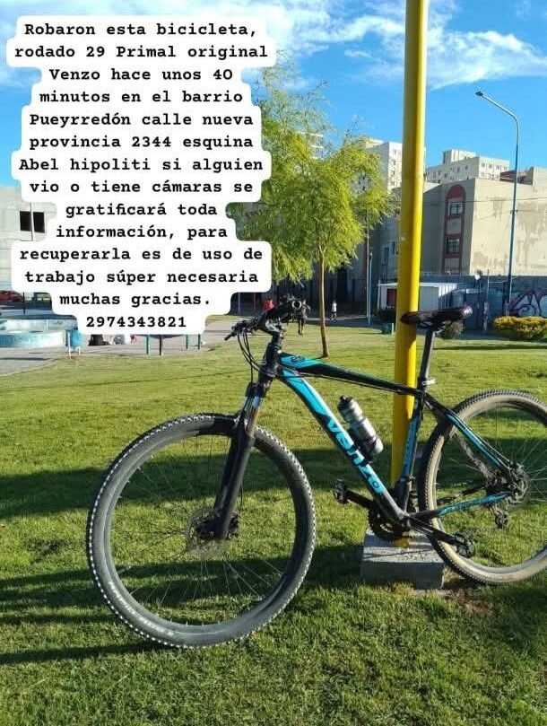 Le robaron la bicicleta con la que trabaja a diario y pide ayuda para recuperarla